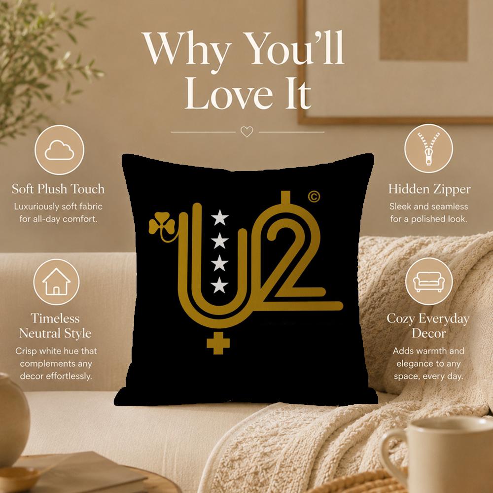 Band U-U2S Cushion Cover Double-Sided Printed Pillow Cover Hypoallergenic Dust-Mite Proof