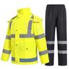 High-Visibility Raincoat & Pants Set: Road Duty Rescue Suit for Traffic Safety and Security.