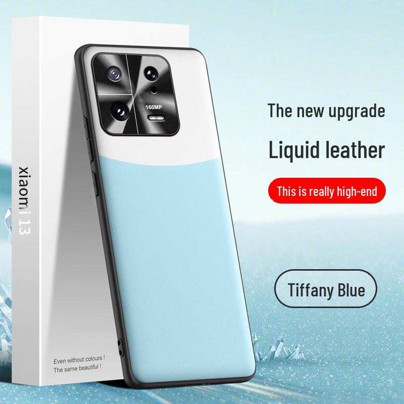 Capa de couro líquido para celular Xiaomi 13: Capa protetora antiqueda e antiincrustante disponível em uma única peça