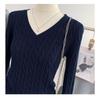 Women's Knitted Pullovers Autumn and Winter New Casual Grey V-neck Women's Sweater College Style Long Sleeve Twist Simple Female Sweater Tops
