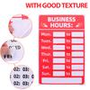 2Pcs Business Hours Sign Sticker Self-Adhesive PVC Opening Closed Store Restaurant Bar Cafe Bakery Shop Window Decal Waterproof