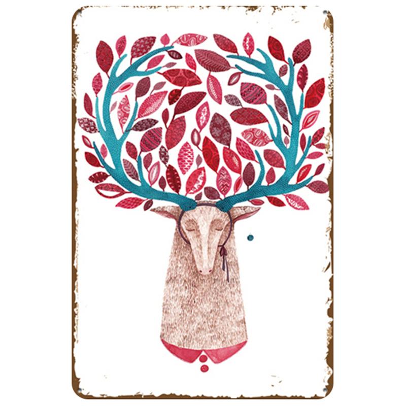 Deer Plaque Metal Vintage Tin Sign Metal Poster Pin Up Shabby Home Decor Signs Bar Cafe Resaurant Decoration Iron Painting