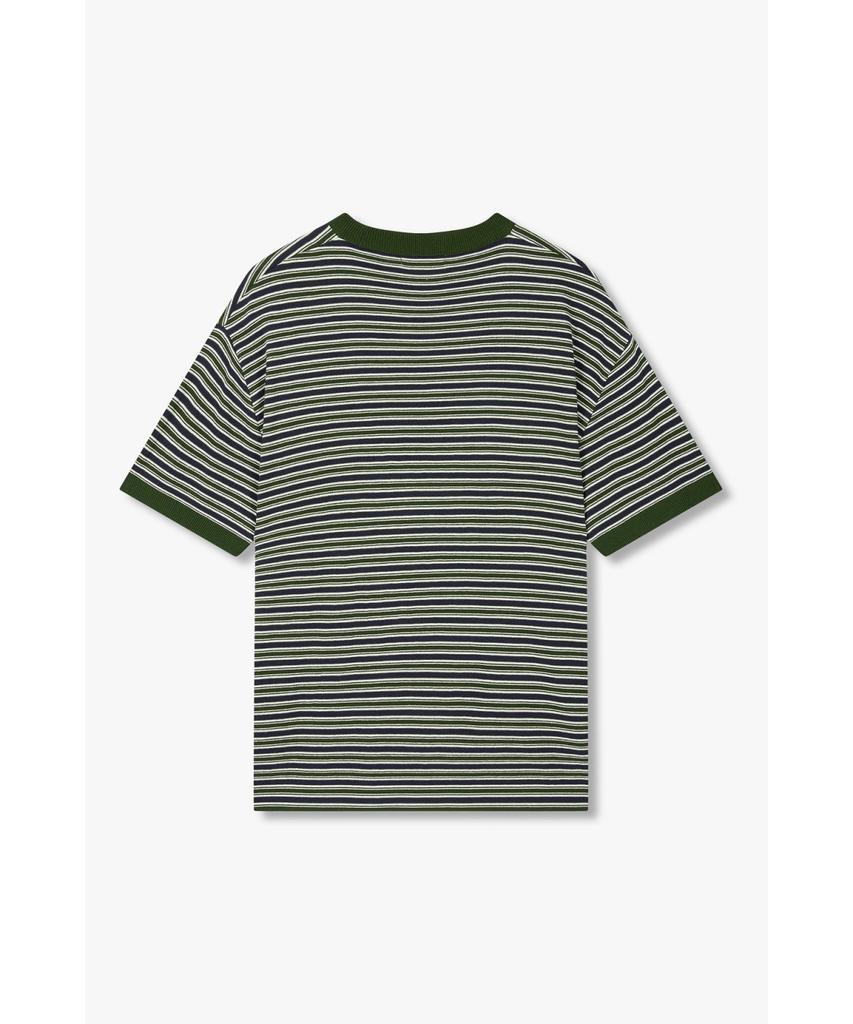 STUDIO TOMBOY [Men] Round Neck Striped Short Sleeve Knit_Green 9156252211