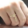 Caoshi Fashion Tassel Design Opening Rings For Women Bright Zirconia Jewelry For Party Chic Adjustable Finger Accessories Gifts