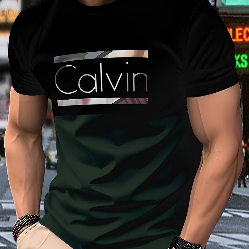 Trendig och avslappnad t-shirt för män med rund hals och korta ärmar för bekvämt dagligt bruk