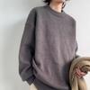 Men's Casual Knit Cardigan - Autumn/Winter, Versatile Solid Color, Trendy Couple Style, Loose Fit, Round Neck
