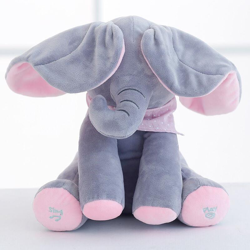 Elephant Peekaboo Singing Baby Plush Toy Stuffed Animated Soft Toy Gift Kids