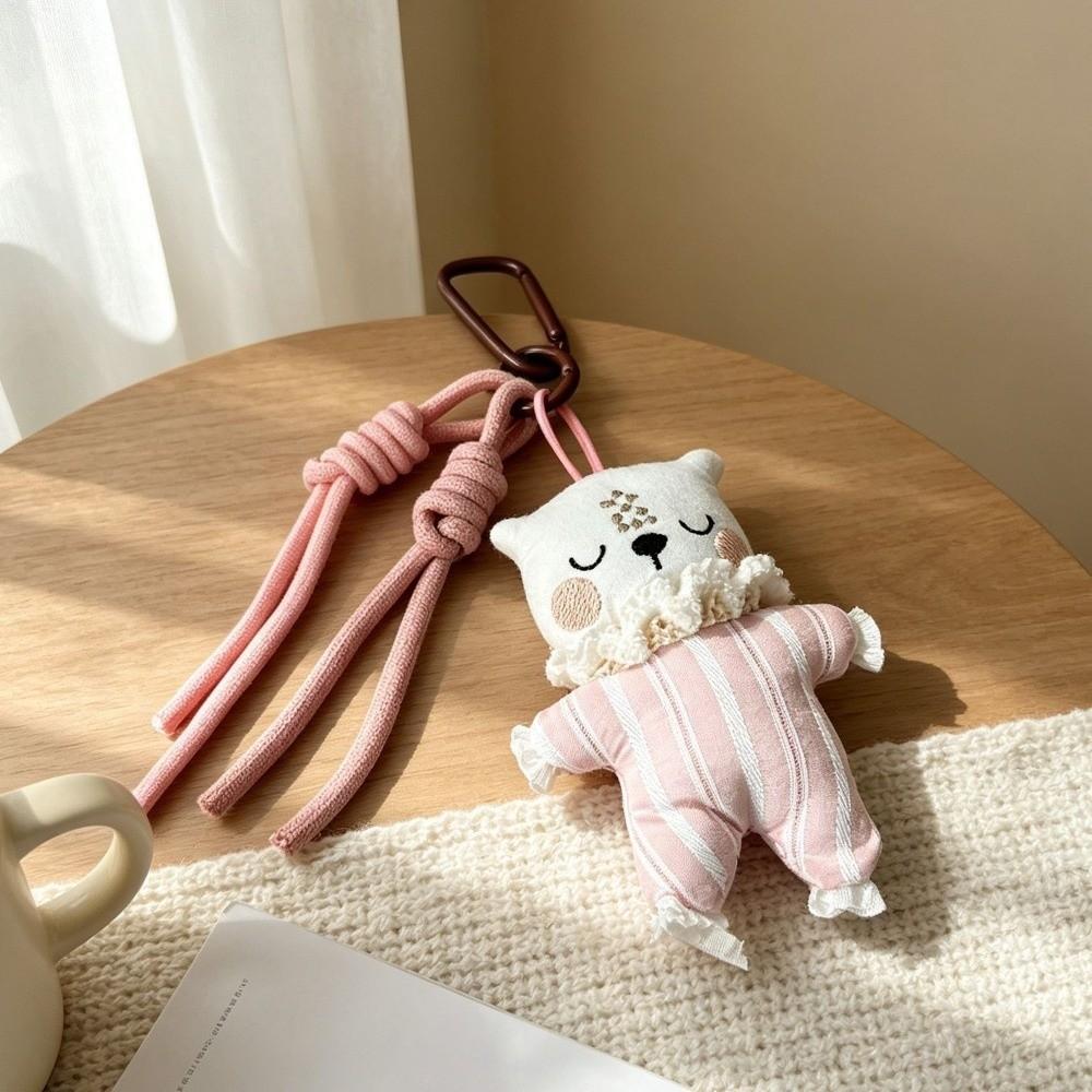 Soft Texture Cloth Animal Keychain Cotton Backpack Charm Vintage Plush Pendant Student