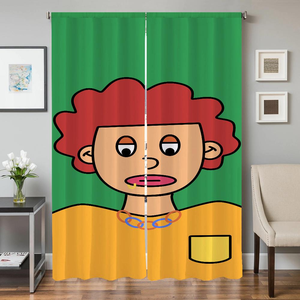 Window Kitchen Curtains for Living Room 2 Pieces Blackout Curtains Door Curtain Homemade Girl Bedroom Decoration Partition Shade
