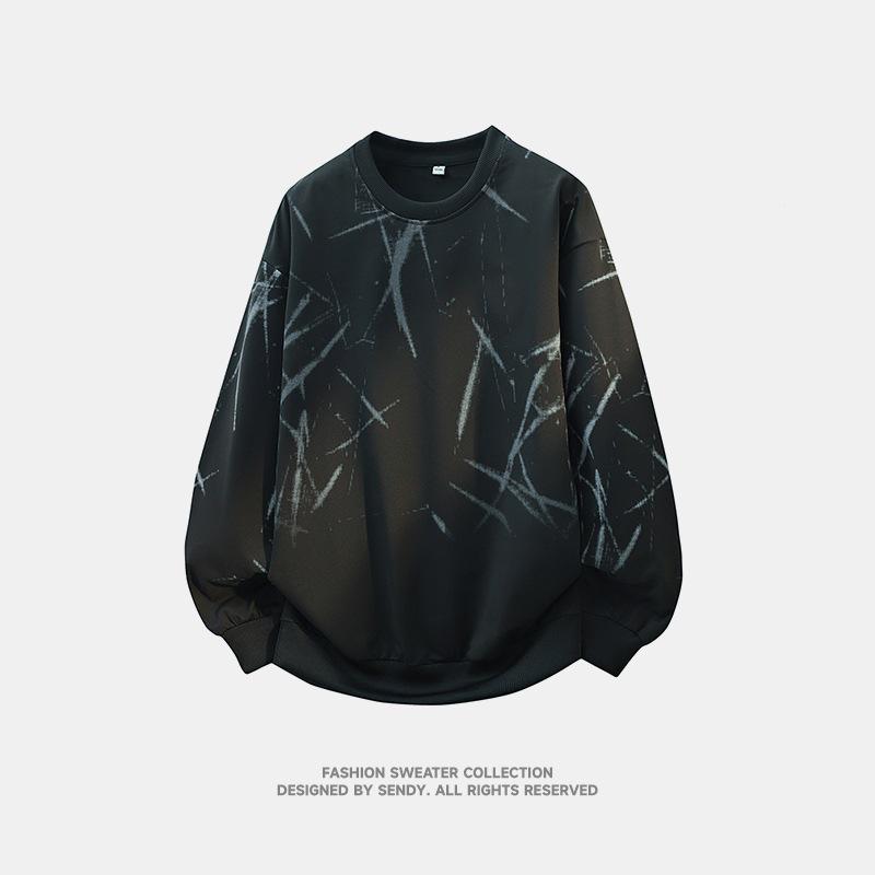 Spring/Autumn Men's Casual Pullover Hoodie - Versatile Round Neck Long Sleeve