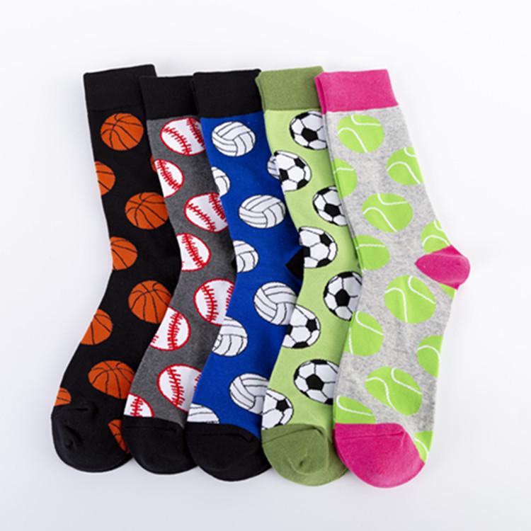 Men's Trendy Long Cotton Jacquard Socks: Autumn/Winter Ball Series