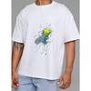 Tennis T Shirt White Tennis Ball and Racket Splash Design for Sports and Casual Wear