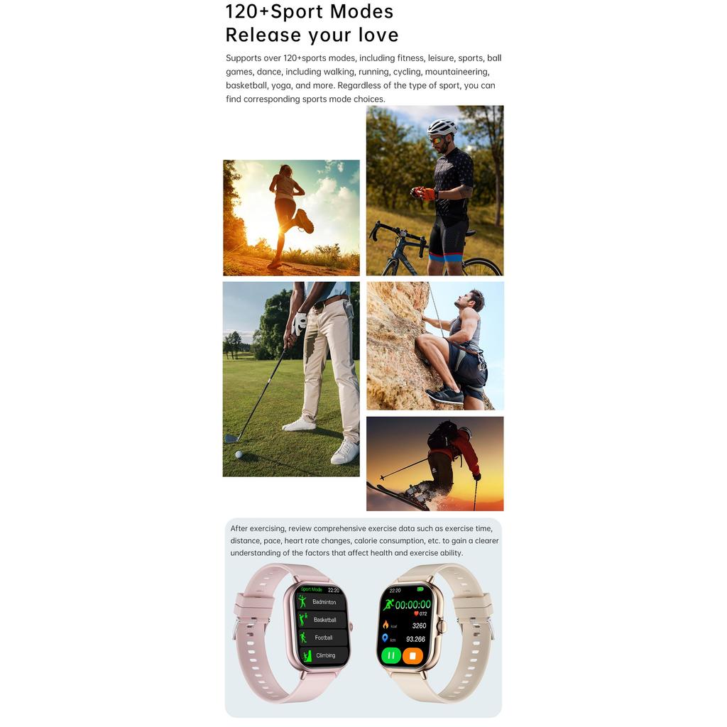 2024 New Smart Watch Men Women Full Touch Body Temperature Heart Rate Monitor Smartwatch Waterproof Smart Wristwatch