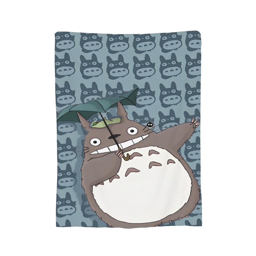 Cute T-Totoros Miyazaki Hayao Blanket Flannel Textile Decor Multi-function Super Soft Throw Blankets for Bed Office Bedspread
