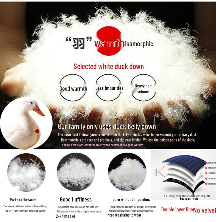 Men's Thickened Lapel Collar Down Jacket with Fleece Lining - Winter Short Style for Middle-Aged and Elderly