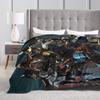 Dead by Daylights Art Flannel Blanket Spring  Soft Warm Throw Blanket for Child Outdoor Street Trend Bedspread Sofa Bed Cover