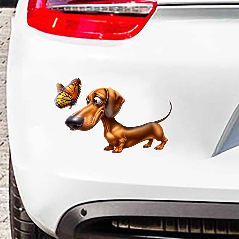 Funny Dachshund Pet Dog Animal Cartoon Car Sticker Waterproof Styling Automobiles Motorcycle Exterior Accessories Vinyl Decals TM230