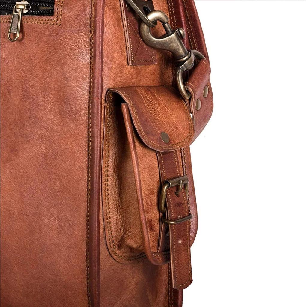 Laptop Bag Leather Genuine Messenger Briefcase Shoulder Vintage Satchel Men New