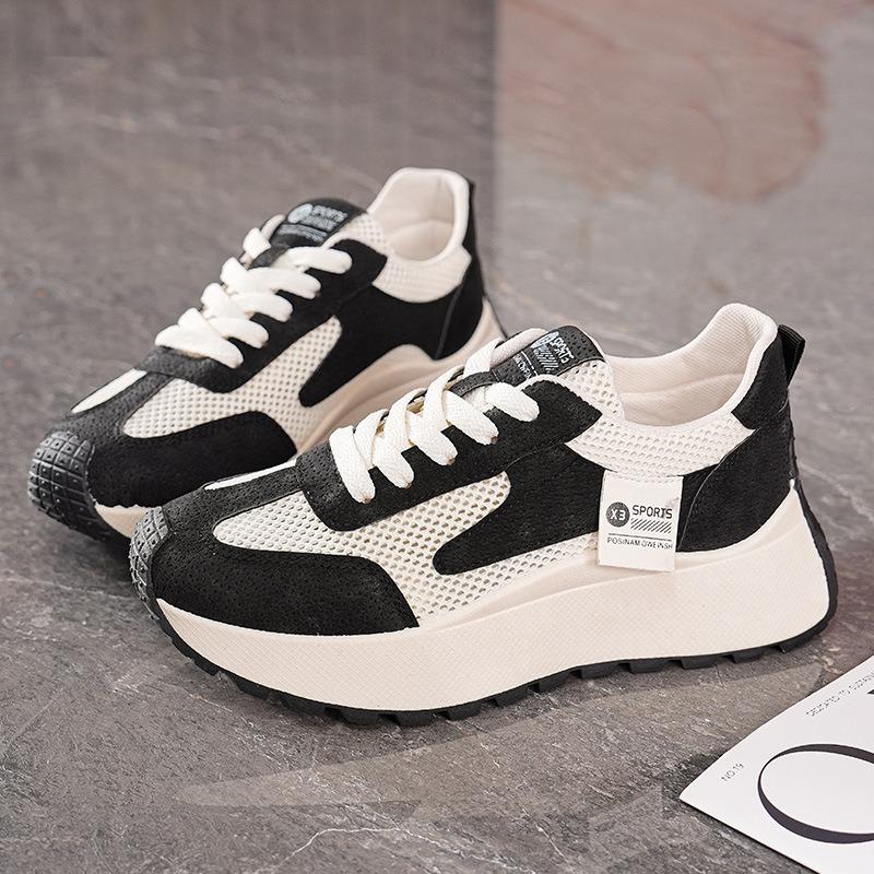 Summer Women's Shoes New Breathable Hollow Mesh Shoes Children's Versatile Platform Sports Shoes Casual Dad Shoes