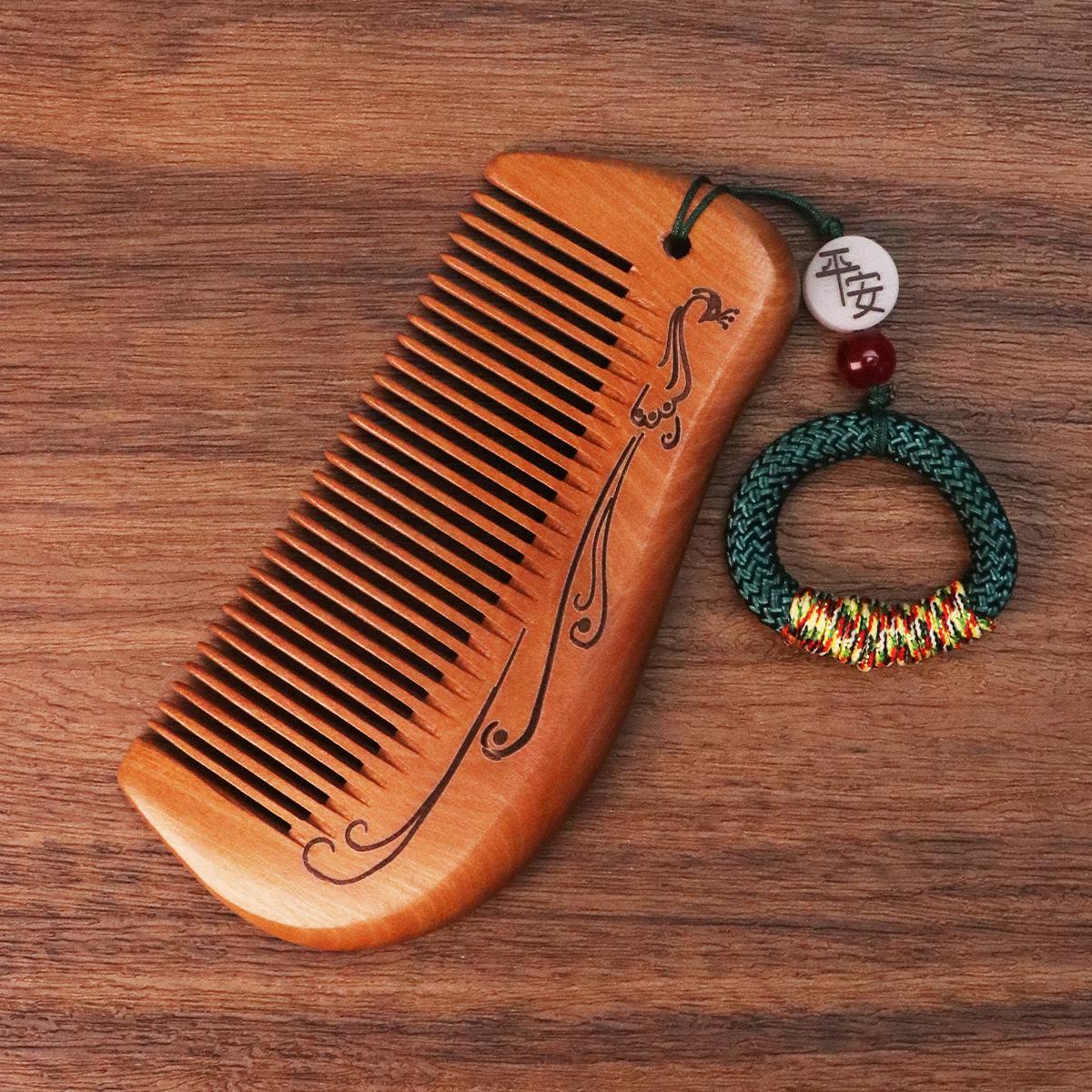 

Натуральний дерев яний гребінець з гравіюванням – Антистатичний, Унісекс масажний гребінець для випадіння волосся
