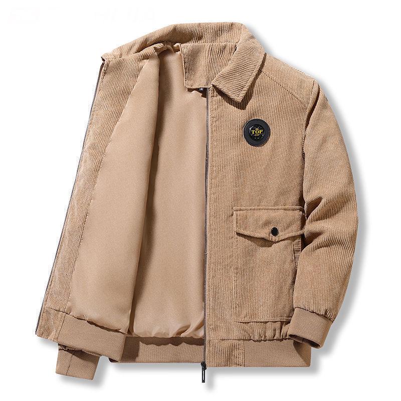 

Men s Autumn/Winter Fleece-Lined Corduroy Jacket - Lightweight Cotton Padded Casual Workwear M 40-50 kg