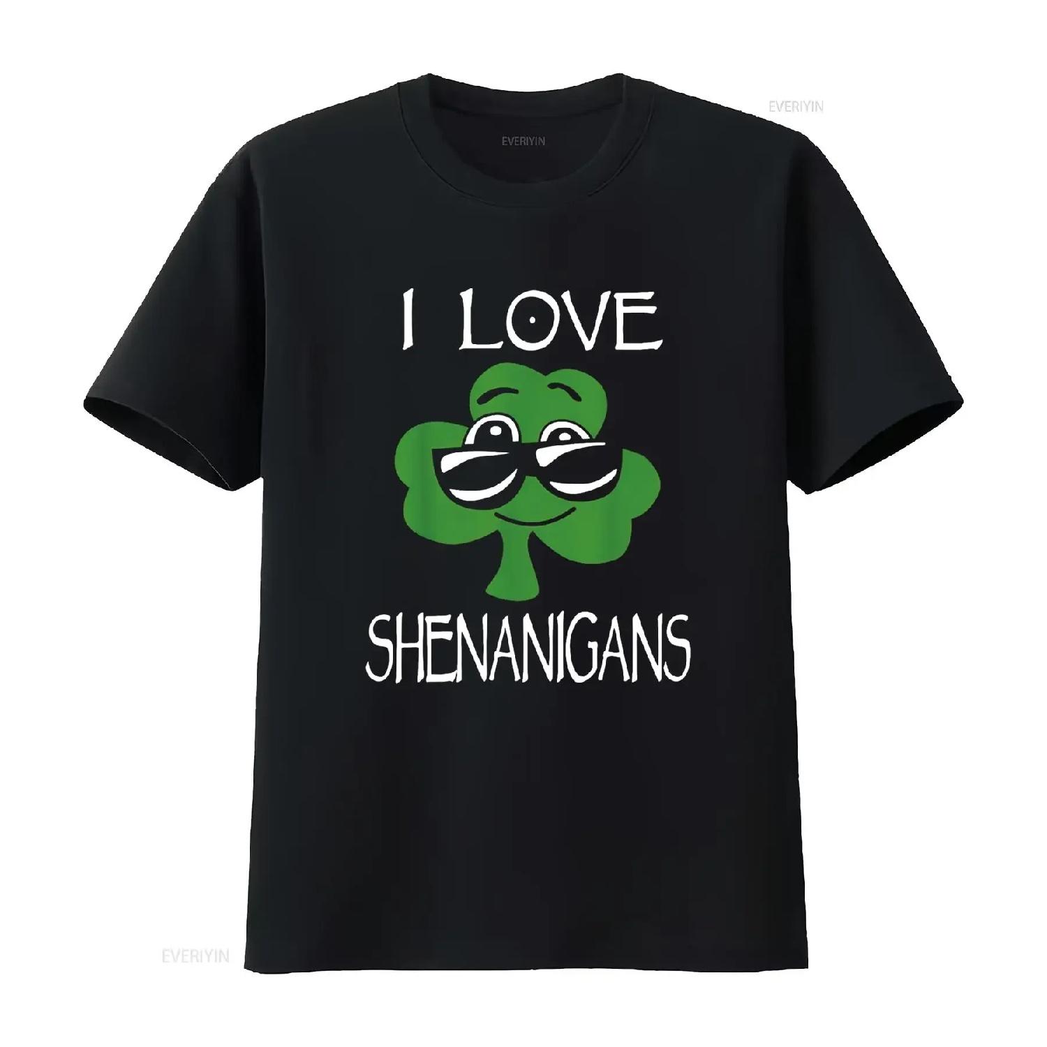 

Kids Shenanigans St Patricks Day Boys Girls Shamrock T Shirt vintage Washed Top For Everyday Wear Comfortable Versatile S чёрный