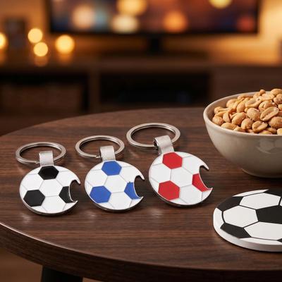 2 Stück Fußball Schlüsselanhänger Flaschenöffner Schlüsselanhänger Anhänger Zubehör für Schlüssel & Autos, für Fußballfans Geschenke