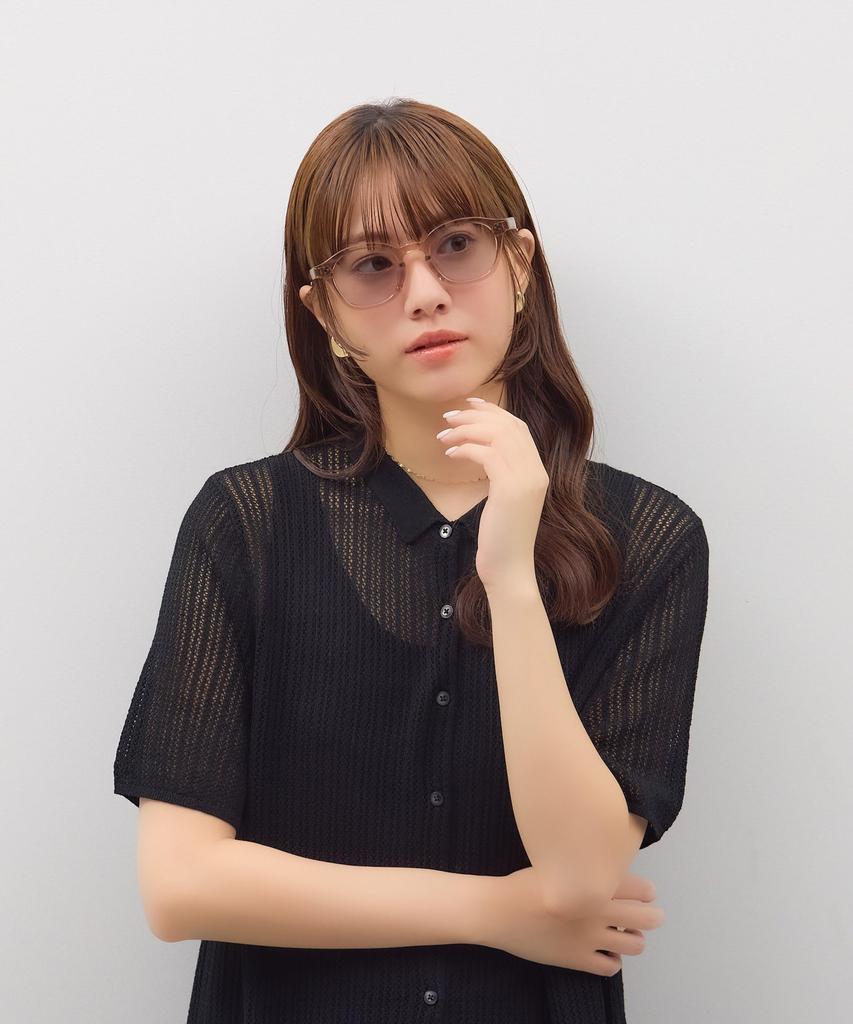 Zoff Sunglasses Colored UV and Brown Wellington-Style Lenses, Wide-Rimmed Frame, Stylish, Protection, Unisex, Men's Women's [ZF241G01_41A2