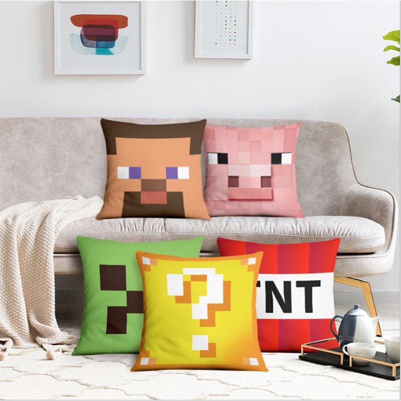 Pillowcase Minecraft Sofa Cushion Cover Home Decoration Steve Cartoon Creeper