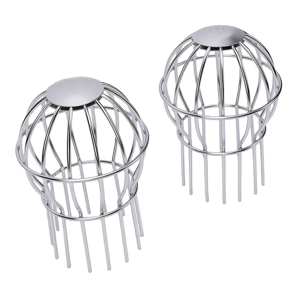 2pcs Gutter Guard Round Downspout Guard Filters 304 Stainless Steel Downspout Protector for Balcony Pipes 75B Drain