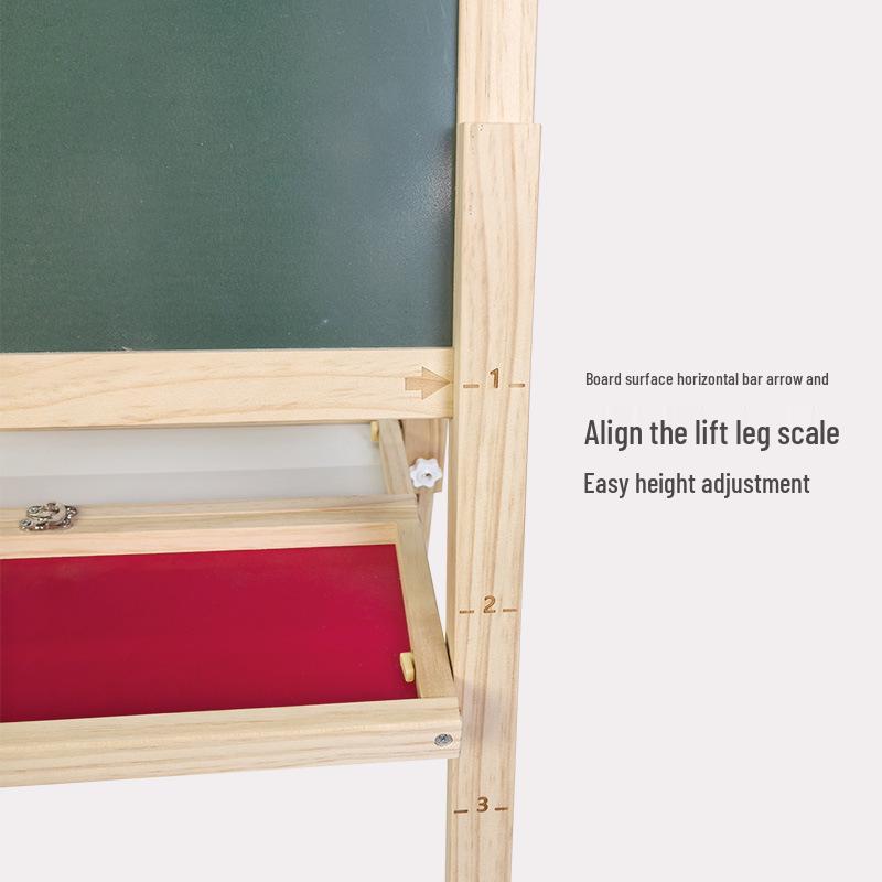 Children's Adjustable Magnetic Wooden Double-Sided Easel
