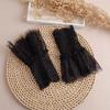 1 Pair Decorative Lace Sleeves Decorated Cuffs Fake Sleeve For Wedding Dress Wild Flounces Wrist Sleeves Pleated Wrist Cuffs