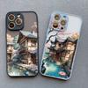 Vintage Oil Painting House Phone Case For iPhone 16 15 7 8 Plus SE2 XR XS X 11 13 12 Pro MAX Mini 14 Pro Max Flower Cover