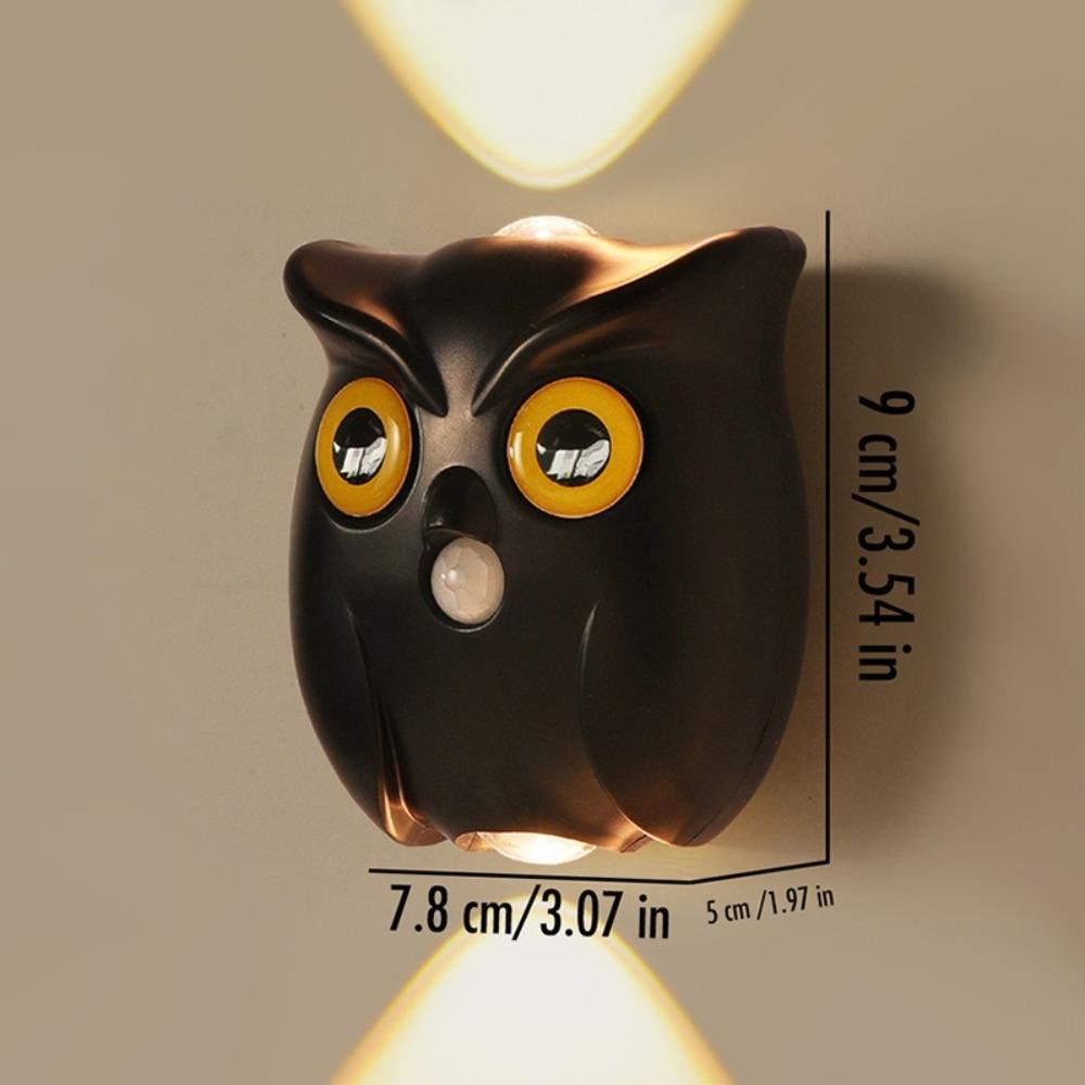 Rechargeable Smart Sensor Night Light Color Wall Lamp Intelligent Charging Owl Table Lamp Magnetic Base Adjustable Brightness