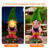 Yousheng Solar Garden Gnome Statue with LED Light Holding Flower Basket Flocking Hat Dwarf Girl Figurine Sculpture Outdoor Decoration Ornament