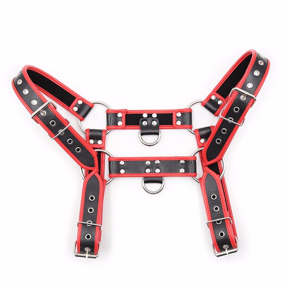 PU Leather Male Chest Harness Bondage Slave Fetish Restraints Straps Belts Sex Products Adult Toys Club Costumes Props For