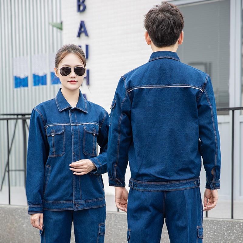 Cotton Denim Workwear Set Electric Power Workers Thickened Size S-5XL