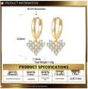 Moissanite Heart Pendant Dangle Earrings - Elegant and Versatile Jewelry for Women