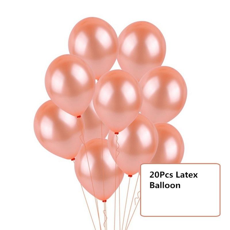 10/14/20pcs Rose Gold Party Confetti Sequin Balloon Accessories Heart Ballons