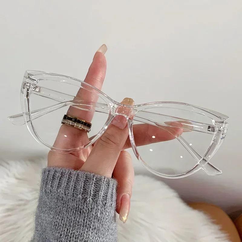 Women Cat Eye Myopia Eyeglasses Fashion Trendy Anti-blue Light Near Sight Glasses Female Vintage HD Lens Minus Eyewear 0 To -4.0