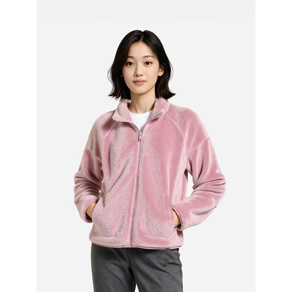

DaiSo [common] Fluffy Long Sleeve Fleece Zip Up S Pink
