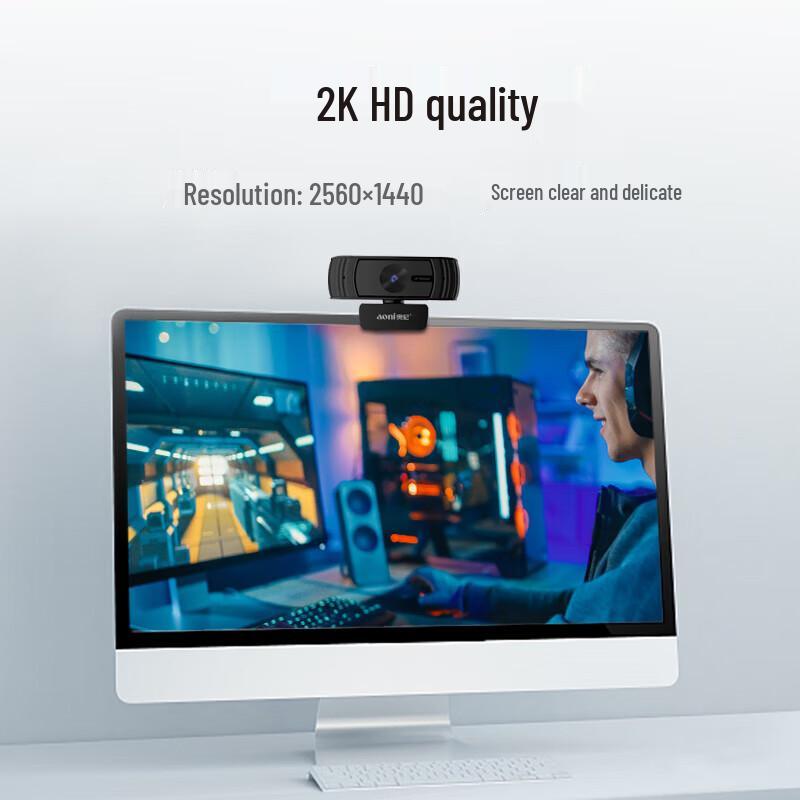 AONI C39 4K USB Webcam with Auto Focus & Dual Microphones