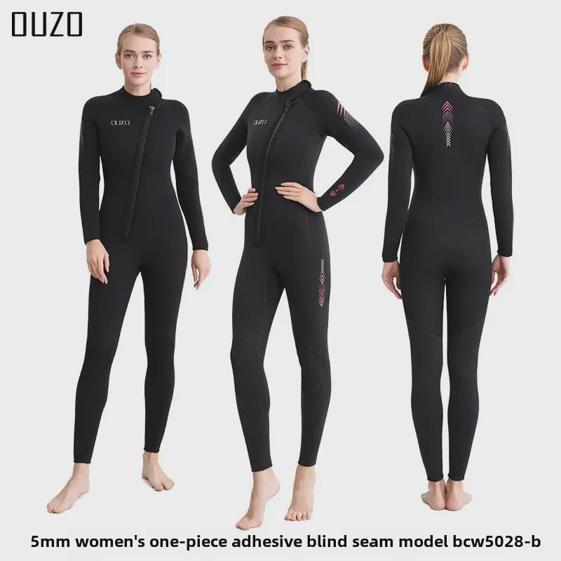 Costum de scufundare cald OUZO, grosime de 3 mm, pentru bărbați și femei - CR Super elastic pentru meduze pentru iarnă, snorkeling, surfing și sporturi nautice.