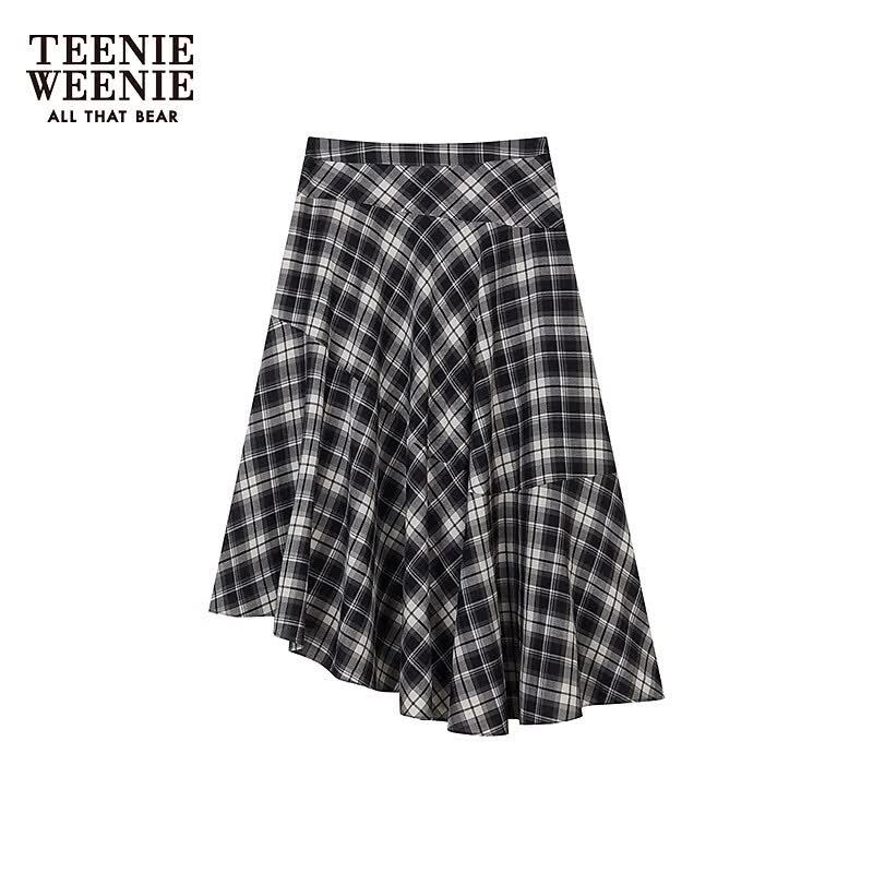 Teenie Weenie Gonna Larga Asimmetrica a Quadri Vintage da Donna