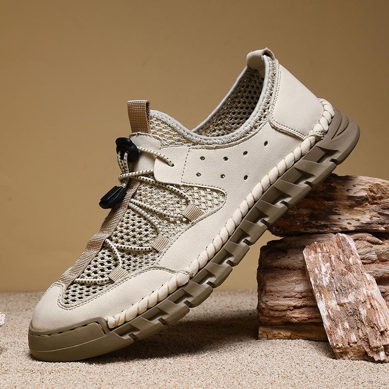 

Fashion New Designer Fashion Casual Outdoor Shoes for Men Elastic Band Mesh Sports Shoes Male Solid Color Breathable Summer Shoes Man 44