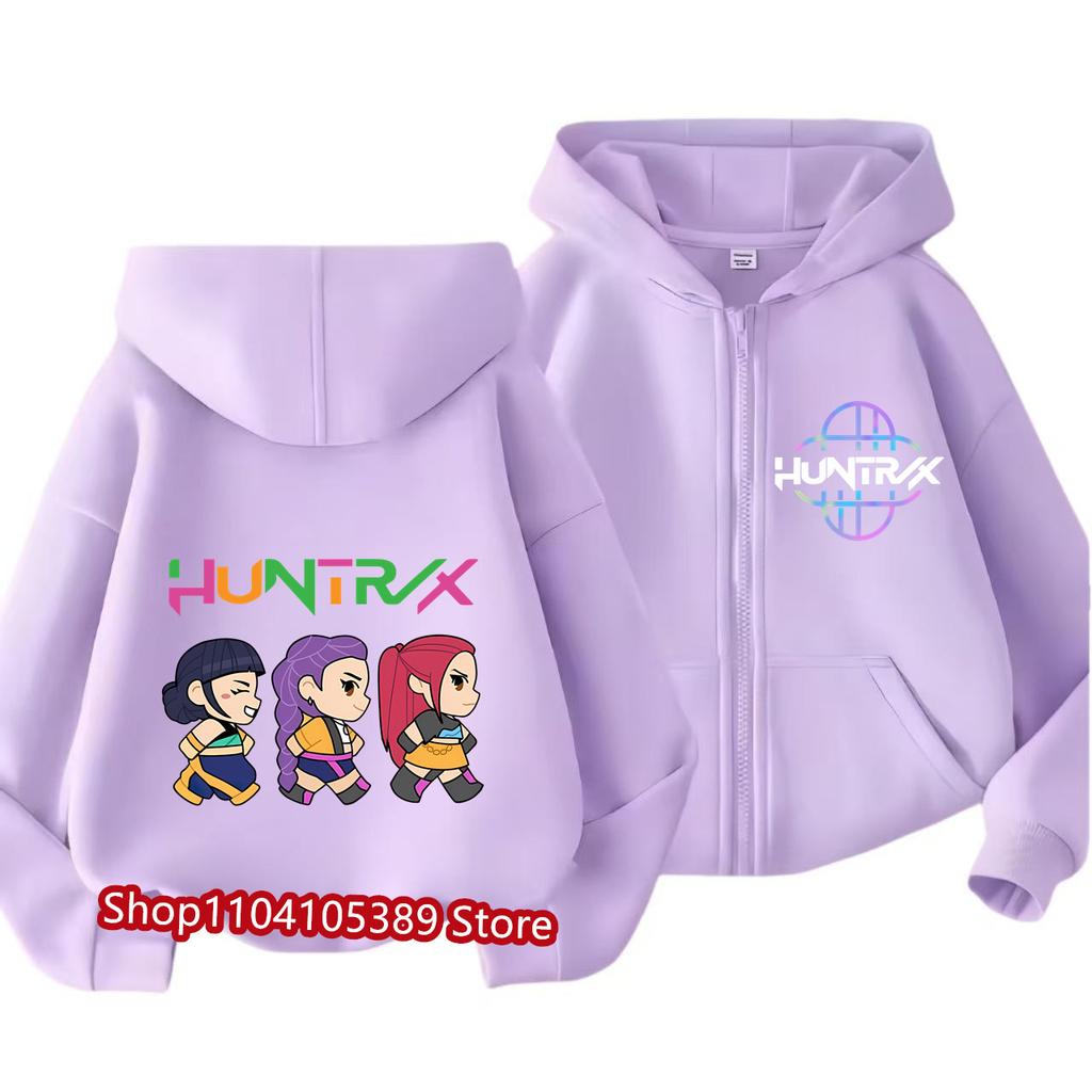2026 Film Zip Up Sportovní trička Kpop Lovci démonů Mikina Dětské oblečení Dívka Kluk Mikina na zip s kapucí Dětská ležérní mikina