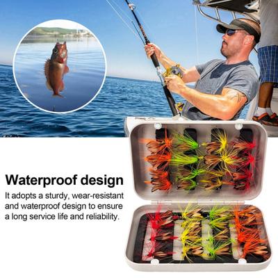 32Pcs Artificial Insect Fishing Baits with Storage Box Sharp Hook Design Waterproof