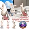 Cute Phone Desktop Stand Funny Resin Rabbit Phone And Tablet Stand Female Birthday Gifts Valentine's Day Tabletop Ornament