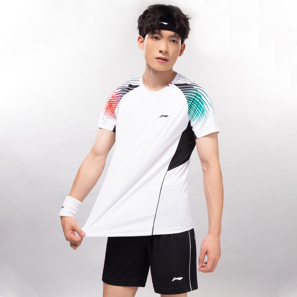Li-Ning Breathable Quick-Dry Cycling Training Short Sleeve Shorts Casual Sports Set Unisex sets AATV095-2