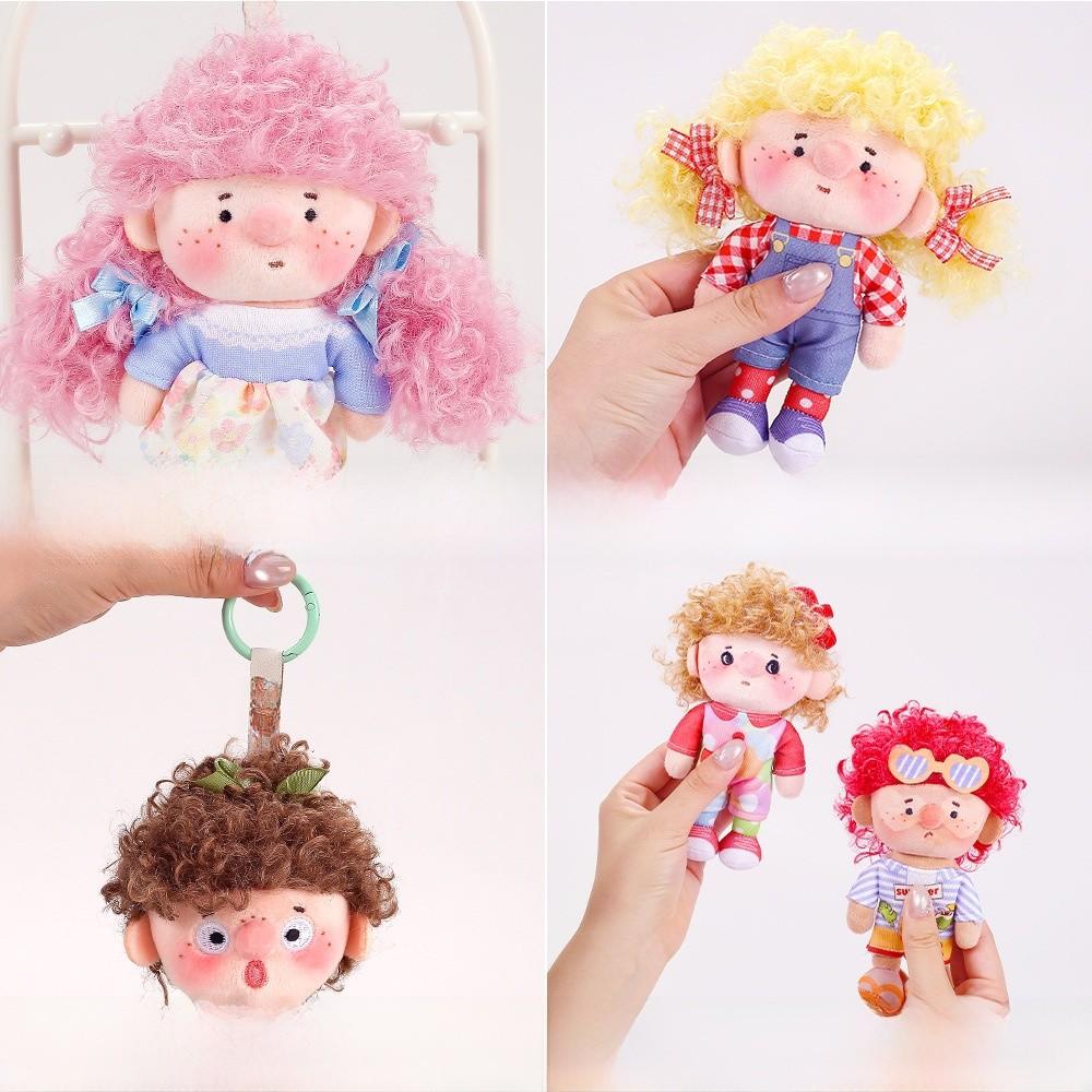Summer Rainbow Little Curl Doll Plush Keychain With Soft Polyester Filling For Kids And Gifts